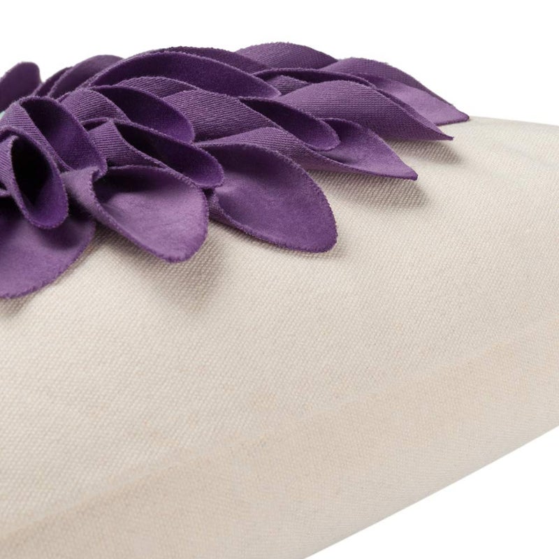 OiseauVoler 3D Sunflowers Throw Pillow Cases Decorative Handmade Cushion Covers for Home Sofa Car Bed Room Decor 18 x 18 Inch Purple - Image 5